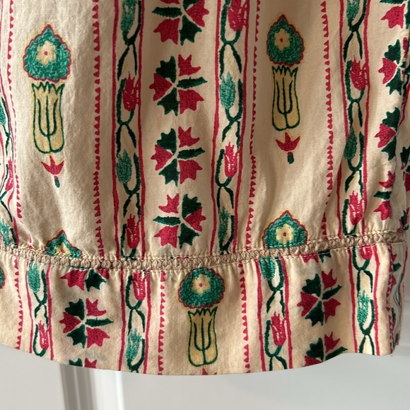 Haute Hippie Boho Tribal Print Soft Cotton Pants w Beaded Tassel Ties & Pockets - Picture 11 of 12